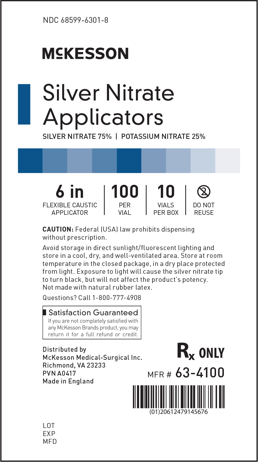 principal display panel - silver nitrate applicators box label