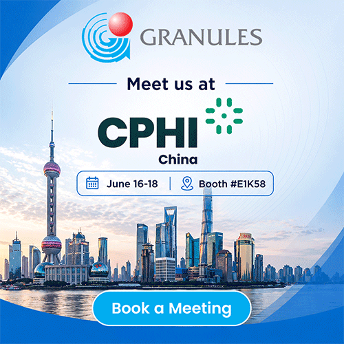 Granules India Limited has high volume world-class facilities for APIs, PFIs, & FDFs, serving customers in over 80 countries.