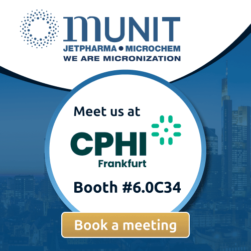 Munit offers scalable GMP micronization and particle size engineering to enhance drug solubility, bioavailability, and performance.