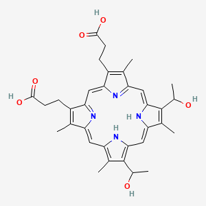 1,3,5,8-Tetramethyl-2,4-bis(a-hydroxyethyl)porphine-6,7-dipropionate