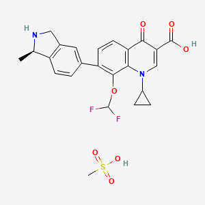 1-cyclopropyl-8-(difluoromethoxy)-7-(1-methyl-2,3-dihydro-1H-5-isoindolyl)-4-oxo-1,4-dihydro-3-quinolinecarboxylic acid methanesulfonate monohydrate