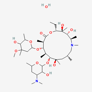 (2R,3S,4R,5R,8R,10R,11R,12S,13S,14R)-11-[4-(Dimethylamino)-3-hydroxy-6-methyloxan-2-yl]oxy-2-ethyl-3,4,10-trihydroxy-13-(5-hydroxy-4-methoxy-4,6-dimethyloxan-2-yl)oxy-3,5,6,8,10,12,14-heptamethyl-1-oxa-6-azacyclopentadecan-15-one;hydrate