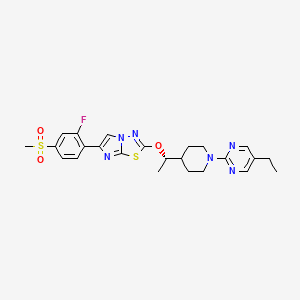 2-[(1S)-1-[1-(5-ethylpyrimidin-2-yl)piperidin-4-yl]ethoxy]-6-(2-fluoro-4-methylsulfonylphenyl)imidazo[2,1-b][1,3,4]thiadiazole