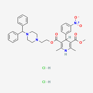 1,4-Dihydro-2,6-dimethyl-4-(3-nitrophenyl)-3,5-pyridinedicarboxylic Acid 2-[4-(Diphenylmethyl)-1-piperazinyl]ethyl Methyl Ester Dihydrochloride