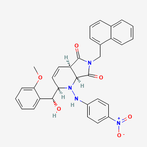 (2R,4aR,7aS)-2-[(R)-hydroxy-(2-methoxyphenyl)methyl]-6-(naphthalen-1-ylmethyl)-1-(4-nitroanilino)-4a,7a-dihydro-2H-pyrrolo[3,4-b]pyridine-5,7-dione