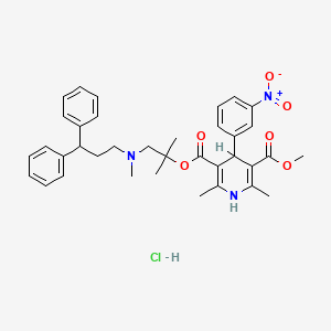 1,4-Dihydro-2,6-dimethyl-4-(3-nitrophenyl)-3,5-pyridinedicarboxylic acid 2-[(3,3-diphenylpropyl)methylamino]-1,1-dimethylethyl methyl ester hydrochloride
