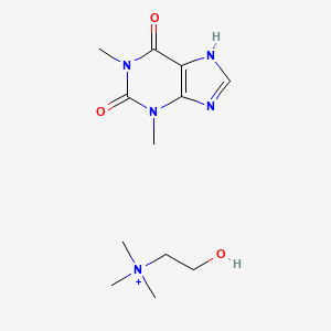 1,3-dimethyl-7H-purine-2,6-dione; 2-hydroxyethyl(trimethyl)azanium