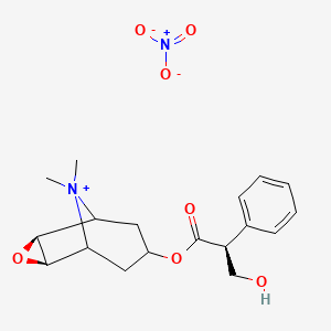 1-alpha-H,5-alpha-H-Tropanium, 6-beta,7-beta-epoxy-3-alpha-hydroxy-8-methyl-, nitrate, (-)-tropate