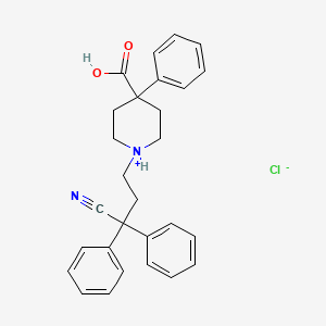 1-(3-cyano-3,3-diphenylpropyl)-4-phenylpiperidin-1-ium-4-carboxylic acid chloride
