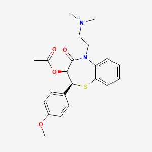 1,5-Benzothiazepin-4(5H)-one, 3-(acetyloxy)-5-(2-(dimethylamino)ethyl)-2,3-dihydro-2-(4-methoxyphenyl)-, (2S-cis)-