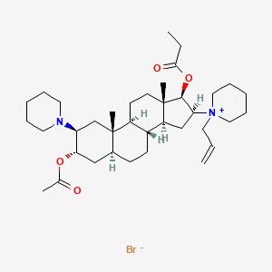 1-Allyl-1-(3alpha,17beta-dihydroxy-2beta-piperidino-5alpha-androstan-16beta-yl)piperidinium bromide, 3-acetate 17-propionate