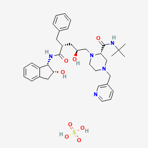(alphaR,gammaS,2S)-alpha-Benzyl-2-(tert-butylcarbamoyl)-gamma-hydroxy-N-((1S,2R)-2-hydroxy-1-indanyl)-4-(3-pyridylmethyl)-1-piperazinevaleramide sulfate (1:1) (salt)