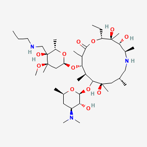 1-Oxa-6-azacyclopentadecan-15-one, 13-((2,6-dideoxy-3-C-methyl-3-O-methyl-4-C-((propylamino)methyl)-alpha-l-ribo-hexopyranosyl)oxy)-2-ethyl-3,4,10-trihydroxy-3,5,8,10,12,14-hexamethyl-11-((3,4,6-trideoxy-3-(dimethylamino)-beta-d-xylo-hexopyranosyl)ox