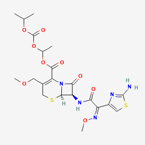 1-{[(propan-2-yloxy)carbonyl]oxy}ethyl 7beta-[(2Z)-2-(2-amino-1,3-thiazol-4-yl)-2-(methoxyimino)acetamido]-3-(methoxymethyl)-3,4-didehydrocepham-4-carboxylate