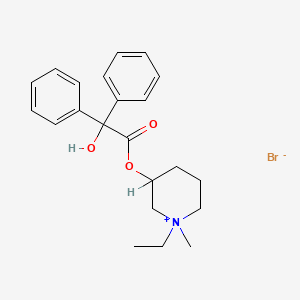 1-ethyl-3-hydroxy-1-methylpiperidinium bromide benzilate