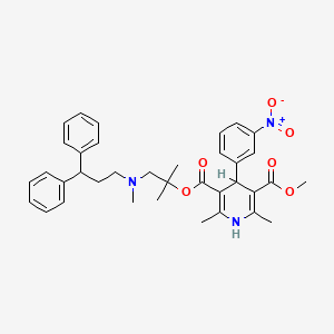 1-[(3,3-diphenylpropyl)(methyl)amino]-2-methylpropan-2-yl methyl 2,6-dimethyl-4-(3-nitrophenyl)-1,4-dihydropyridine-3,5-dicarboxylate