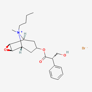 (1?,2?,4?,5?,7?)-9-Butyl-7-[(2S)-3-hydroxy-1-oxo-2-phenylpropoxy]-9-methyl-3-oxa-9-azoniatricyclo[3.3.1.02,4]nonane bromide