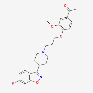 1-[4-[3-[4-(6-fluoranyl-1,2-benzoxazol-3-yl)piperidin-1-yl]propoxy]-3-methoxy-phenyl]ethanone