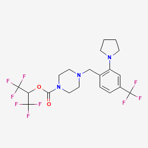 1,1,1,3,3,3-Hexafluoropropan-2-yl 4-[[2-pyrrolidin-1-yl-4-(trifluoromethyl)phenyl]methyl]piperazine-1-carboxylate