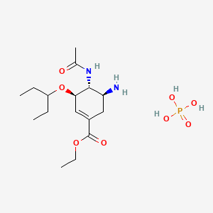 1-Cyclohexene-1-carboxylic acid, 4-(acetylamino)-5-amino-3-(1-ethylpropoxy)-, ethyl ester, (3R,4R,5S)-, phosphate
