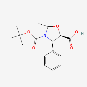 (4S-trans)-2,2-Dimethyl-4-phenyl-3,5-oxazolidinedicarboxylic acid 3-(1,1-dimethylethyl) ester; (4S,5R)-5-Carboxy-2,2-dimethyl-4-phenyl-3-(tert-butoxycarbonyl)oxazolidine; (4S,5R)-N-(tert-Butoxycarbonyl)-2,2-dimethyl-4-phenyl-5-oxazolidinecarboxylic acid