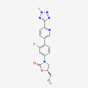 (5R)-3-[3-fluoro-4-[6-(2-methyltetrazol-5-yl)pyridin-3-yl]phenyl]-5-(hydroxymethyl)-1,3-oxazolidin-2-one