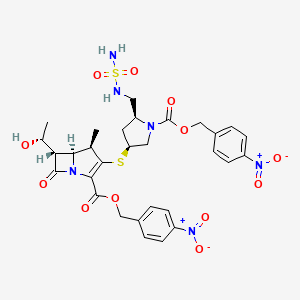 (4R,5S,6S)-6-[(1R)-1-Hydroxyethyl]-4-methyl-3-[[(3S,5S)-1-(4-nitrobenzyloxycarbonyl)-5-(sulfamoylaminomethyl)pyrrolidine-3-yl]thio]-7-oxo-1-azabicyclo[3.2.0]hepta-2-ene-2-carboxylic acid 4-nitrobenzyl ester