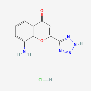 4H-1-Benzopyran-4-one, 8-amino-2- (2H-tetrazol-5-yl)-, hydrochloride