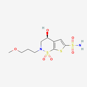 (4S)-4-hydroxy-2-(3-methoxypropyl)-1,1-dioxo-3,4-dihydrothieno[3,2-e]thiazine-6-sulfonamide