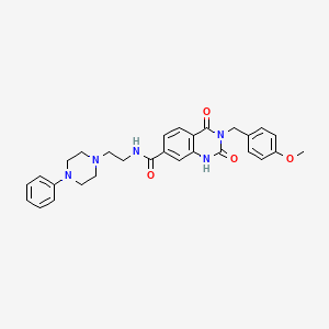 3-[(4-Methoxyphenyl)methyl]-2,4-dioxo-N-[2-(4-phenylpiperazin-1-yl)ethyl]-1H-quinazoline-7-carboxamide