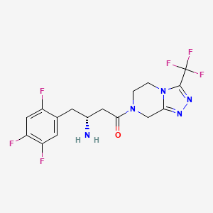 1,2,4-Triazolo(4,3-a)pyrazine, 7-((3R)-3-amino-1-oxo-4-(2,4,5-trifluorophenyl)butyl)-5,6,7,8-tetrahydor-3-(trifluoromethyl)-