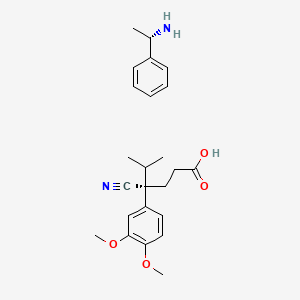 (4S)-4-Cyano-4-(3,4-dimethoxyphenyl)-5-methylhexanoic acid--(1S)-1-phenylethan-1-amine (1/1)