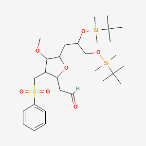 2-[3-(Benzenesulfonylmethyl)-5-[2,3-bis[[tert-butyl(dimethyl)silyl]oxy]propyl]-4-methoxyoxolan-2-yl]acetaldehyde