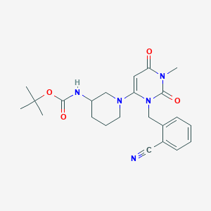 Tert-butyl N-[1-[3-[(2-cyanophenyl)methyl]-1-methyl-2,6-dioxopyrimidin-4-yl]piperidin-3-yl]carbamate
