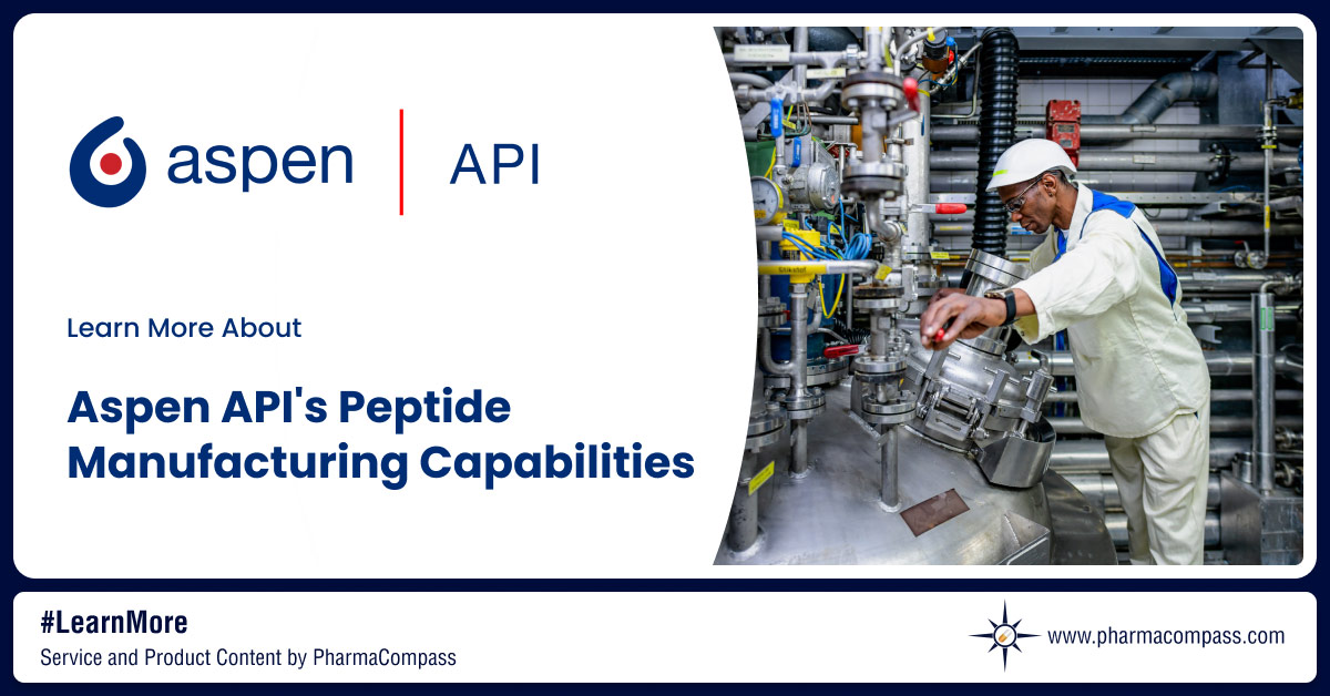 Overview of custom peptide synthesis & contract manufacturing services & more on Aspen API`s CDMO & CMO services for cGMP peptides on PharmaCompass.