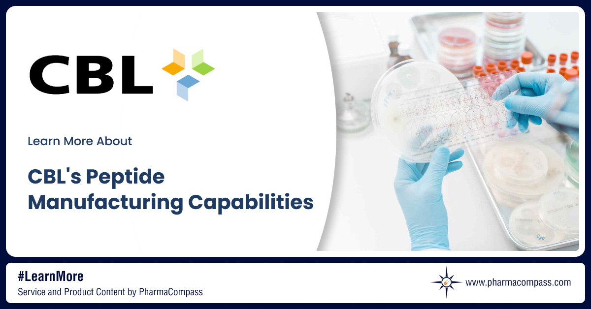 Overview of peptide development & contract manufacturing services & more on CBL`s CDMO & CMO services for non-GMP & cGMP peptides on PharmaCompass.