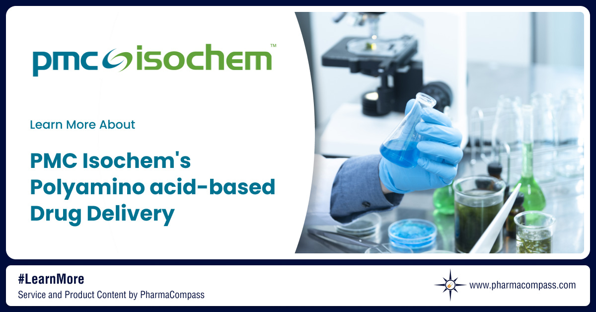 Overview of PMC Isochem`s polyamino acid (PAA) based polymers, polymer conjugates, polypeptides, polyamides for drug delivery on PharmaCompass.