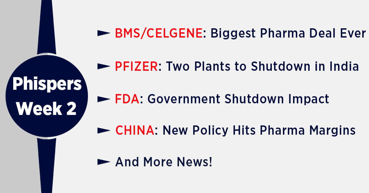 2019 opens to biggest pharma deal ever; Pfizer announces shutdown of two plants in India