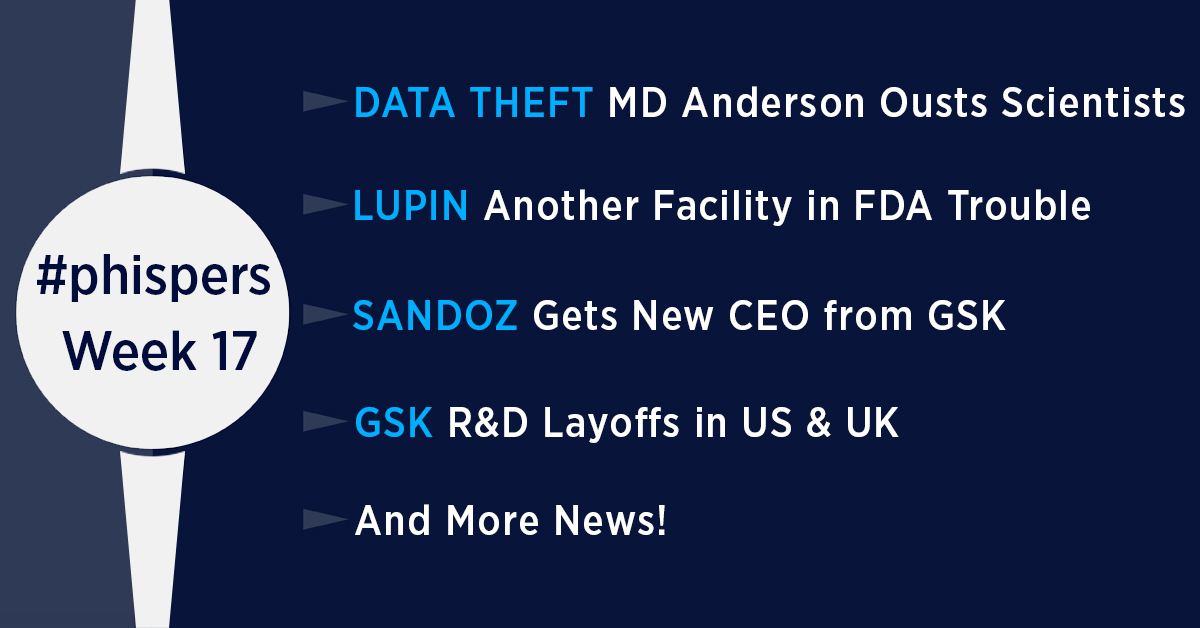 Another Lupin facility gets FDA’s OAI classification; layoffs at GSK’s R&D ops; Sandoz gets new CEO