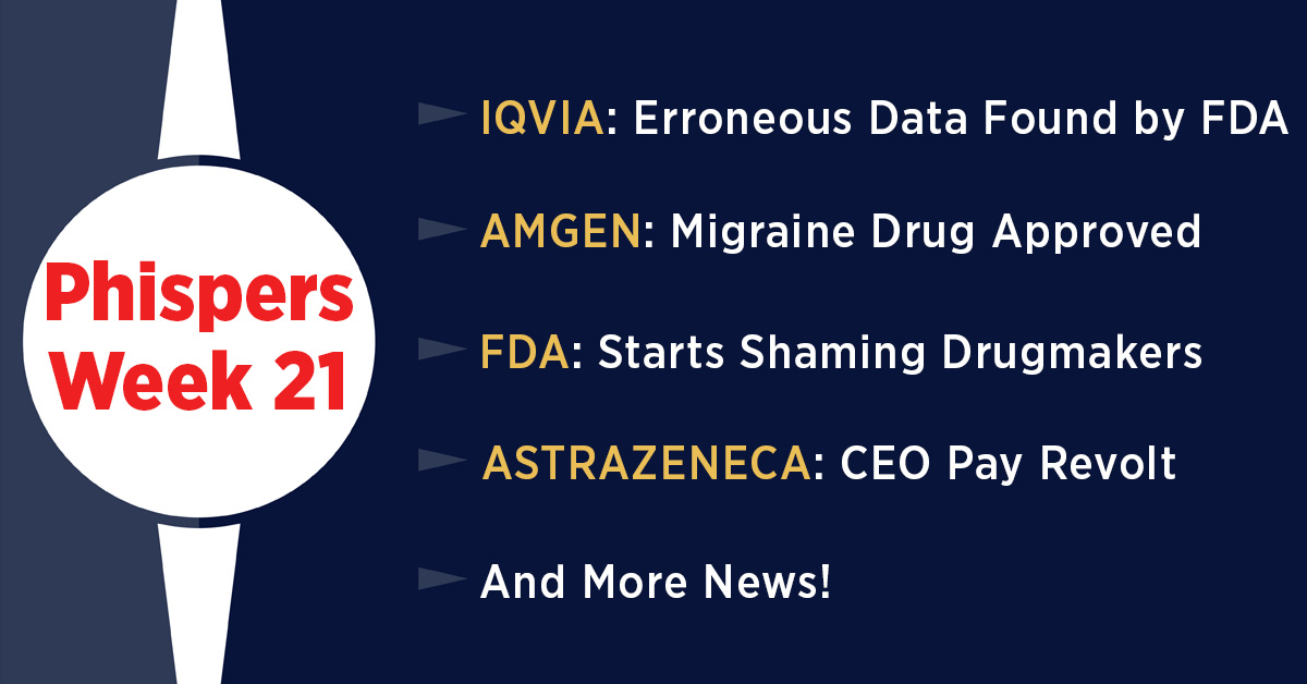 AstraZeneca’s shareholders rebel over CEO pay; FDA lashes out at IQVIA over erroneous data