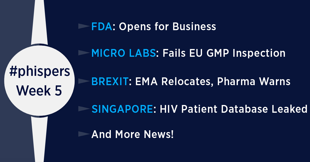Big Pharma prepares for no-deal Brexit; Micro Labs in India fails EDQM inspection