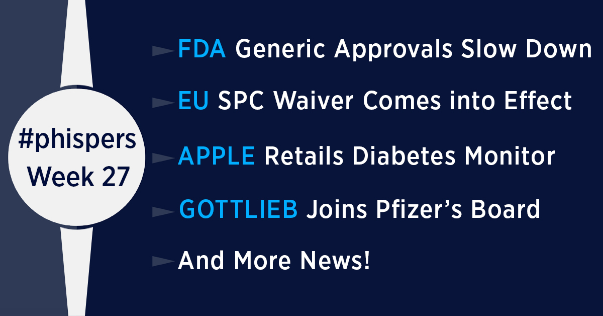 FDA’s generic approvals slow down; Apple launches blood glucose monitor sales in stores