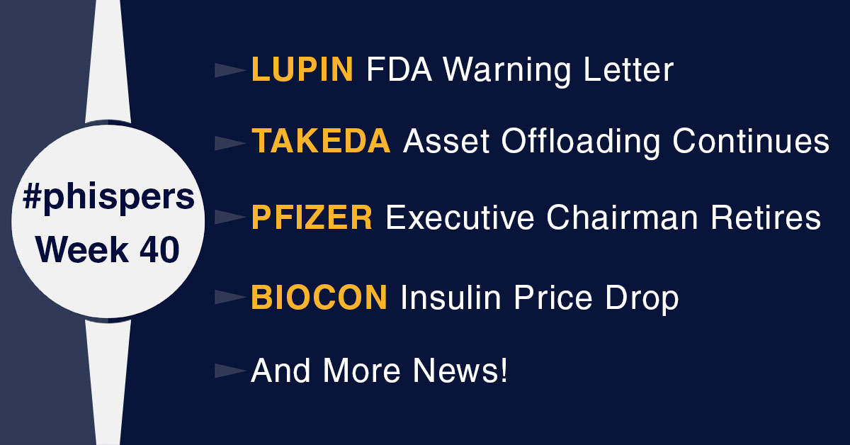 Lupin’s FDA problems continue as Indian site receives warning letter; Takeda to offload OTC, prescription business