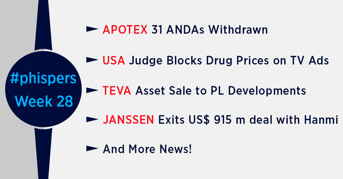 Manufacturing concerns at Apotex lead to withdrawal of 31 ANDAs; US working on executive order on drug prices