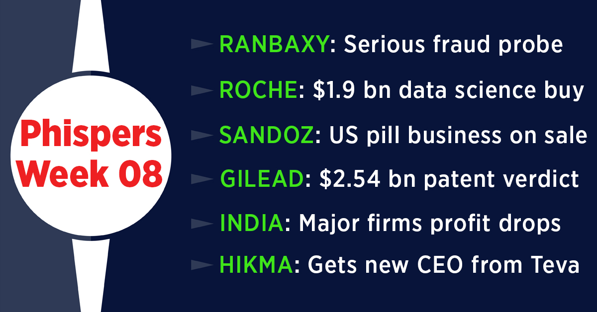 Serious fraud probe against former Ranbaxy owners; Gilead wins reversal of US$ 2.54 billion Hepatitis C patent verdict