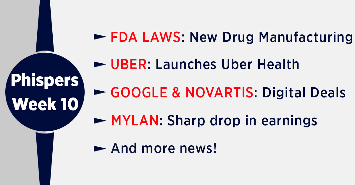 Uber launches Uber Health; More countries join FDA-EU mutual recognition program