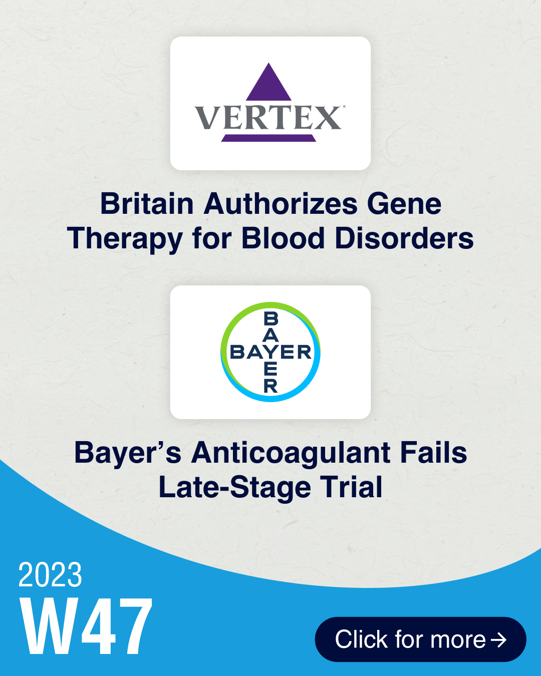 Britain authorizes gene therapy for blood disorders; Bayer’s anticoagulant fails late-stage trial