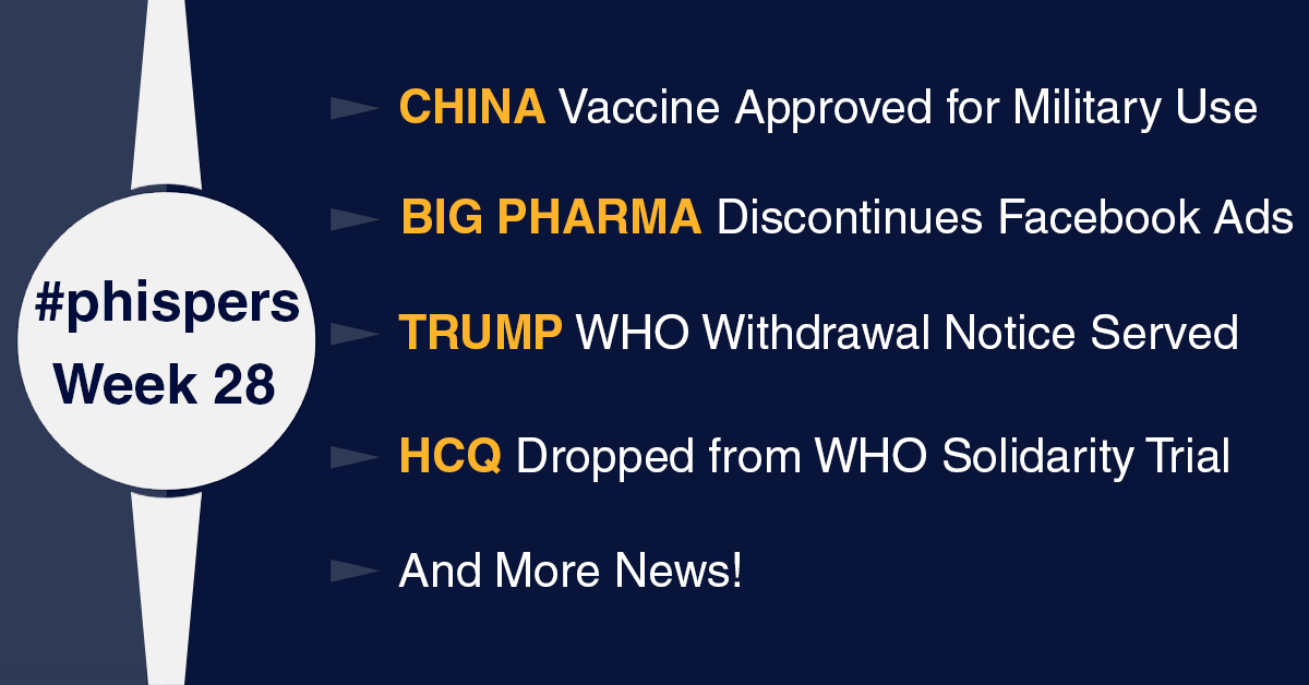China approves vaccine candidate for military use; Big Pharma joins ‘Stop Hate for Profit’; discontinue Facebook ads