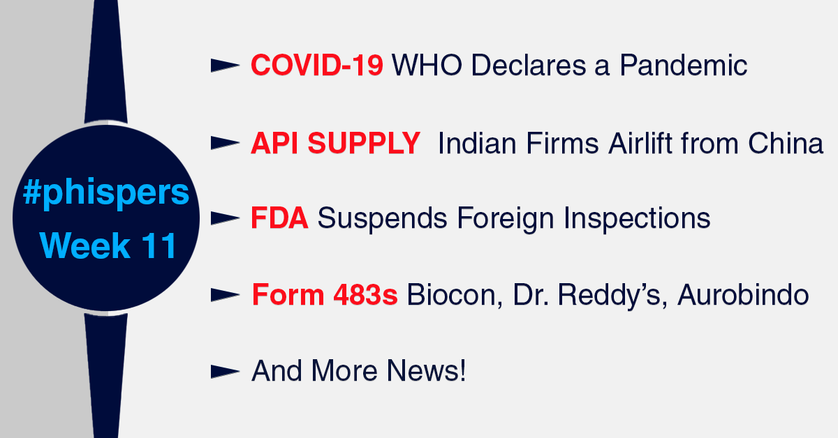 Covid-19 update: Indian firms airlift APIs from China; FDA suspends foreign inspections; pharma events get cancelled