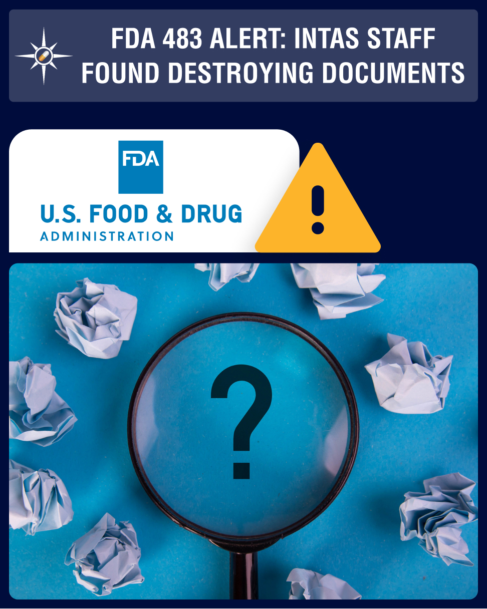 FDA 483 Alert: Intas employees tore documents, threw acid to destroy evidence